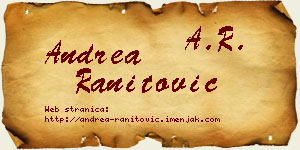 Andrea Ranitović vizit kartica